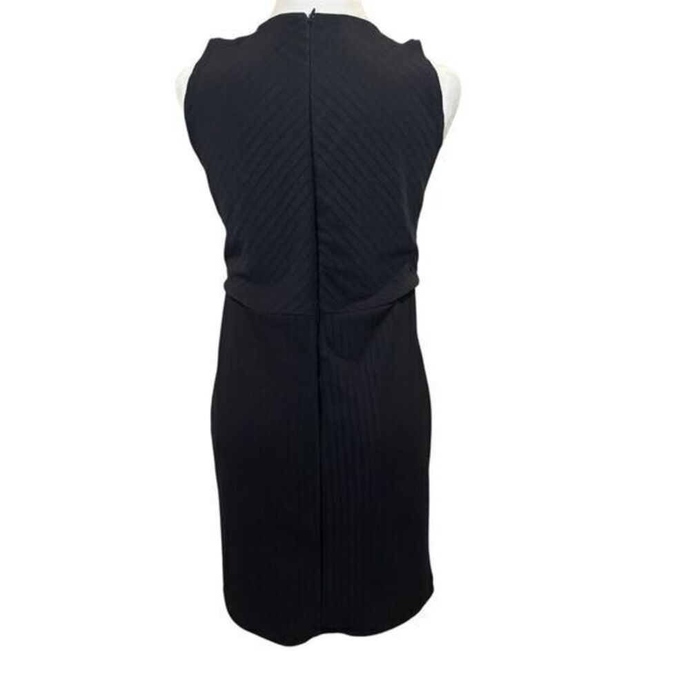 ZARA W&B Collection Black Ribbed Textured Sleeveless Dress Size Large - Picture 4 of 10